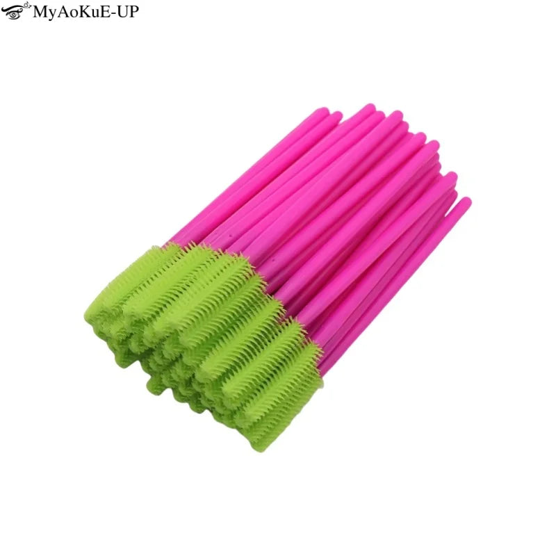 50pcs Silicone Eyelash Brush Mascara Wands Eyelash & Eyebrow Applicators