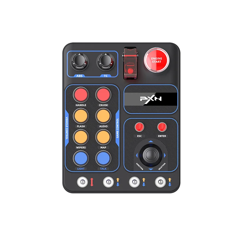 Sim Racing Control Box with Programmable Buttons RGB Lighting for PC Racing Games