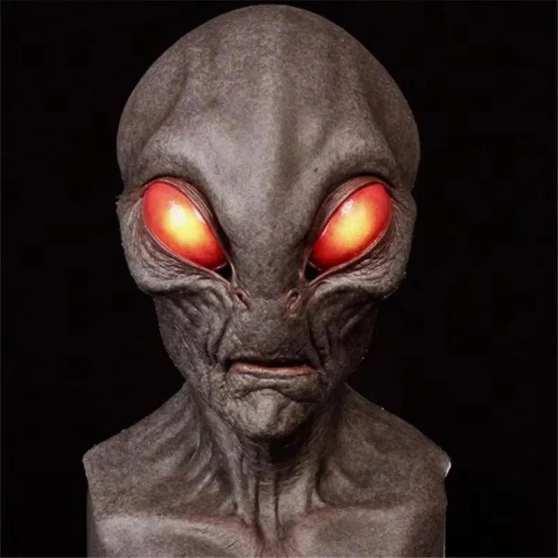 Halloween Alien Mask Cosplay Costume Prop UFO Skull Latex Mask
