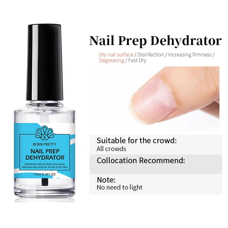 Nail Primer Dehydrate Base Coat Gel Nail Polish No UV LED Needed - 15ml