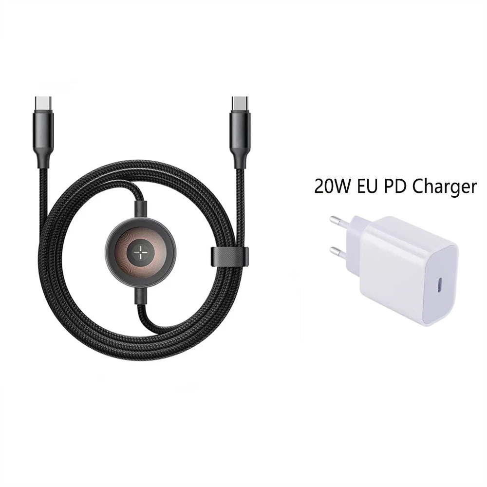 Dual-Port Fast Charger Cable for Galaxy Watch Ultra/8 and Samsung Phones 60W
