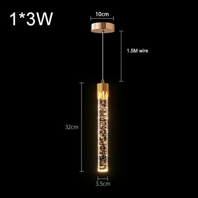 Modern Crystal Pendant Light Fixture for Living Room and Bedroom - Adjustable Color & Brightness