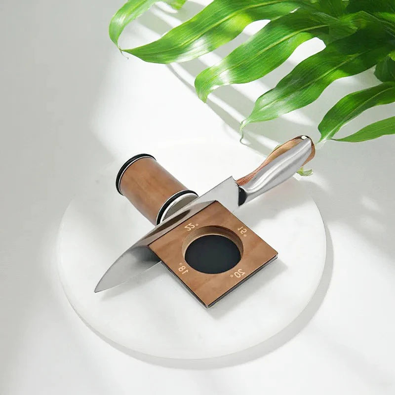 Precision Angle Knife Sharpener Kit with Diamond Whetstones - 4 Angles, Ergonomic Design