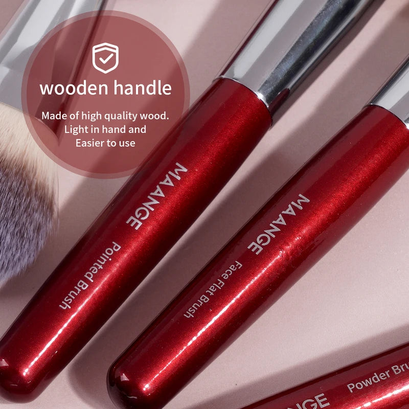 9-Piece Makeup Brush Set with Synthetic Bristles for Foundation, Eyeshadow & Concealer