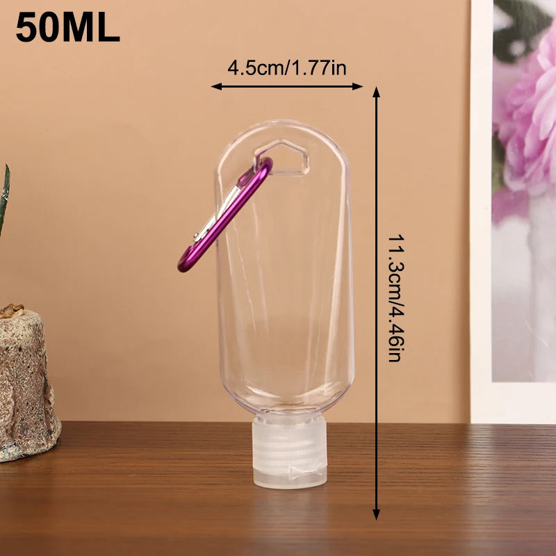 30/50ml Portable Perfume Spray Bottles with Carabiner Hook - Travel Makeup Container