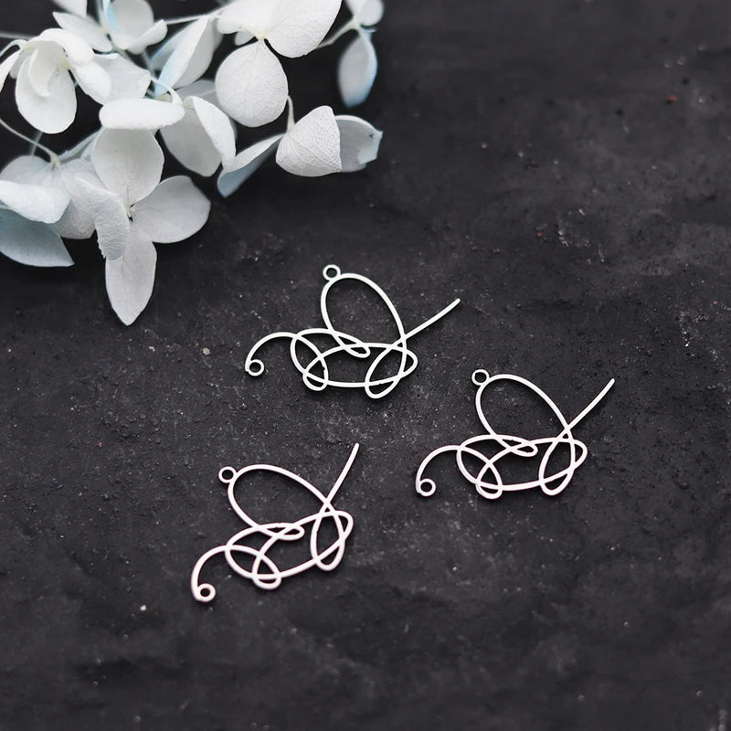 Heart-Shaped Jewelry Charms Set for Necklace Bracelet Crafting - 3 Pieces