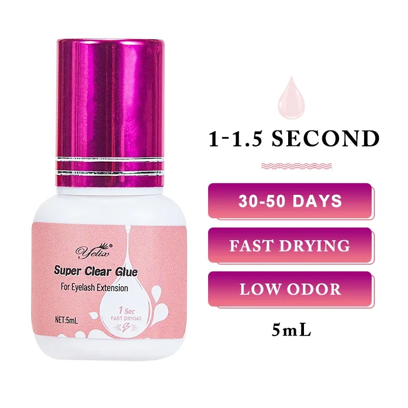Professional Eyelash Extension Glue Fast Drying 0.5-1 Sec Strong Bond for Salon Use