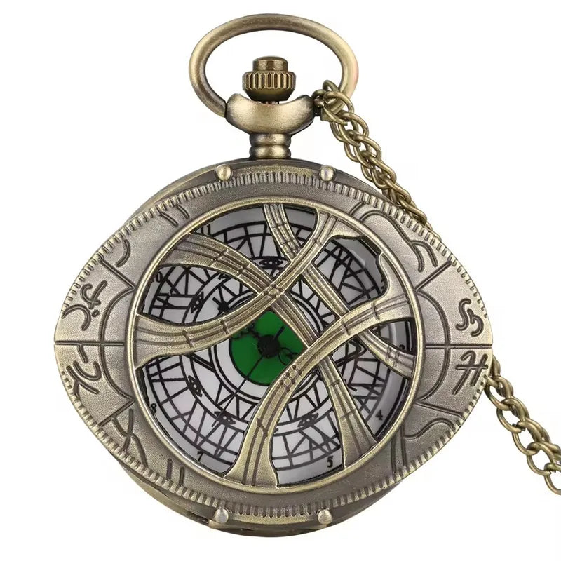Vintage Pocket Watch Necklace with Old Clock Pendant - Men Women Jewelry