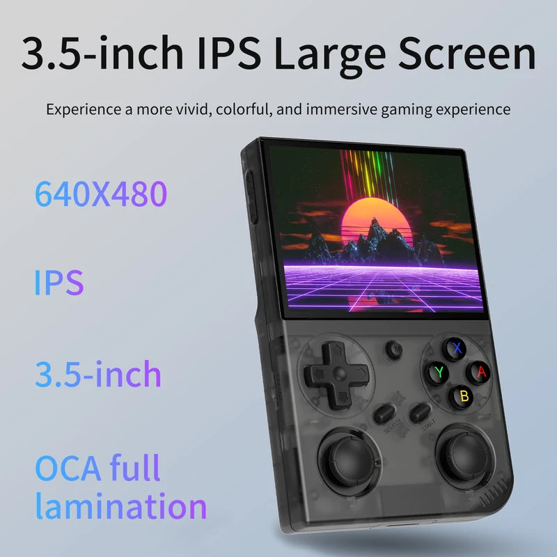 Handheld Retro Game Console with 3.5-Inch IPS Screen Dual Joysticks Vibration