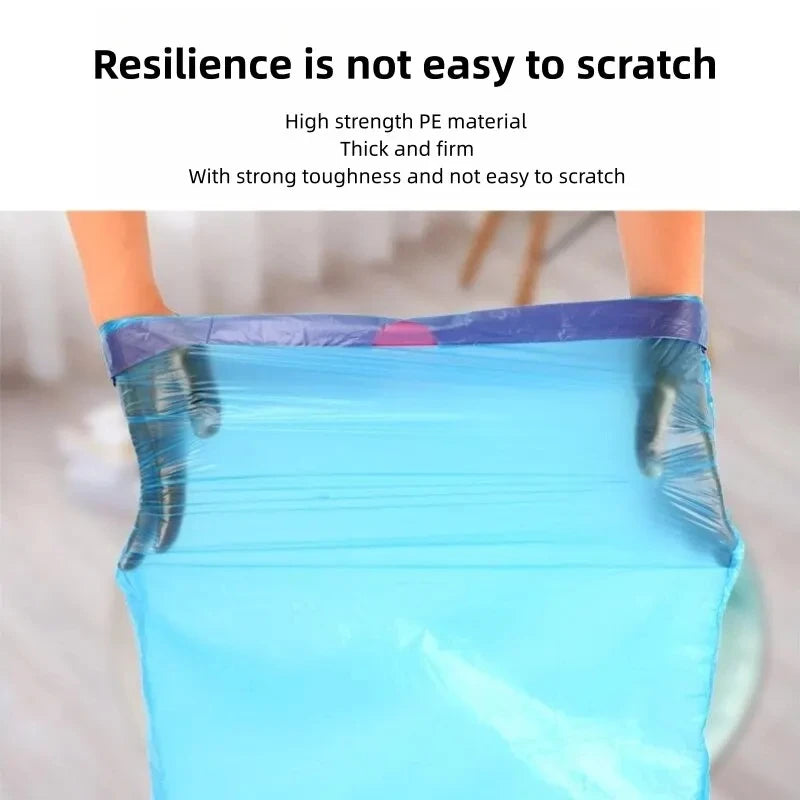 Drawstring Trash Bags 75 Count - Strong Leak-Proof Waste Disposal for Home & Kitchen