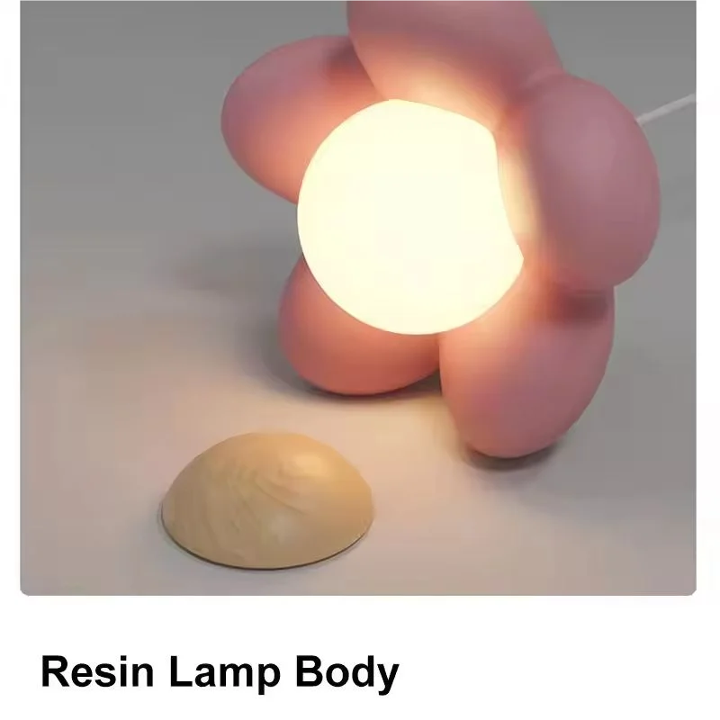 Modern Pink Flower Shaped Resin Pendant Lamp with G9 Bulb for Bedroom Living Room