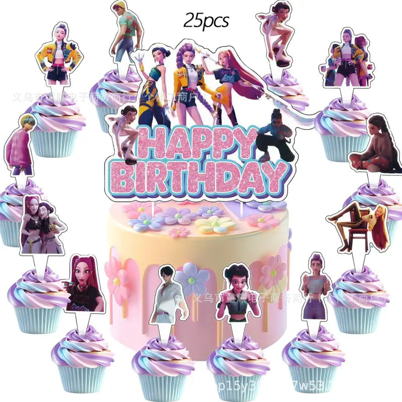 Cake Cupcake Toppers Set for Birthday Party Decor Food & Baking Supplies