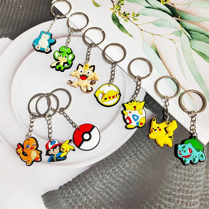 Cute PVC Keychain Set Cartoon Bag Charms Bulk Wholesale Party Favors
