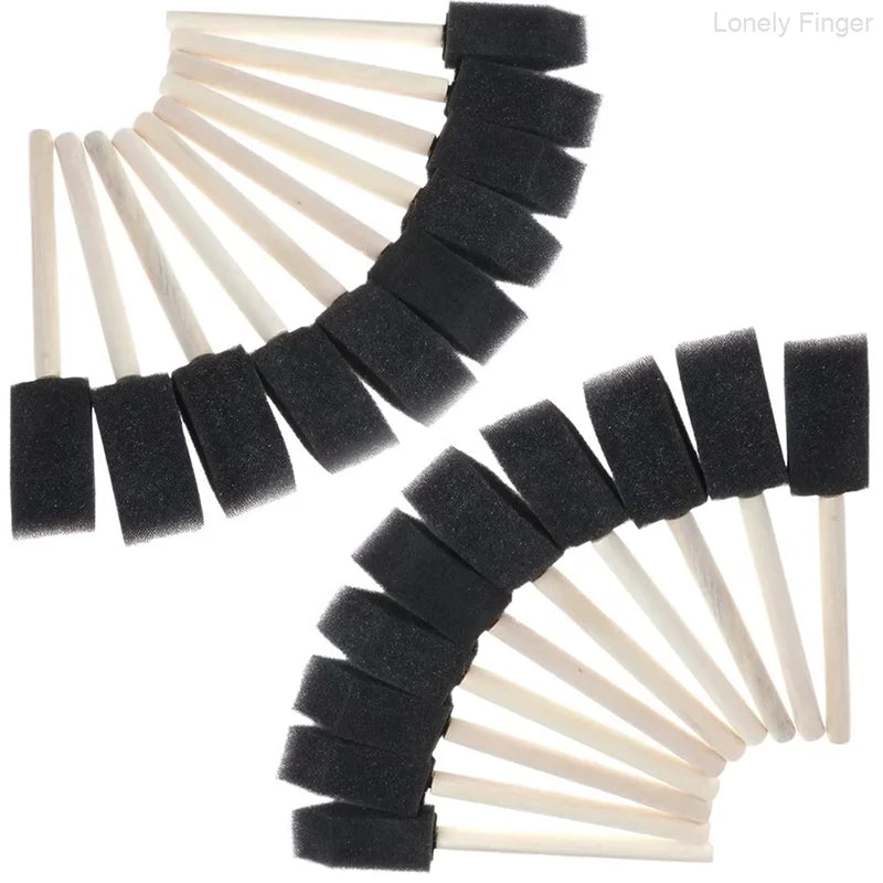 Set of 10/20 Foam Paint Brushes for Varnishes & Staining - Reusable Sponge Brushes with Wood Handles