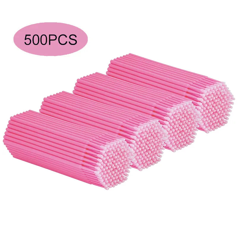 Eyelash Extension Cleaning Swabs 500pcs Microbrush Applicators Lash Lift Remover