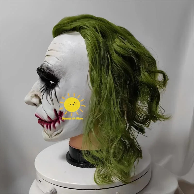 Latex Joker Mask for Cosplay Halloween Party Carnival Full Face Costume Prop