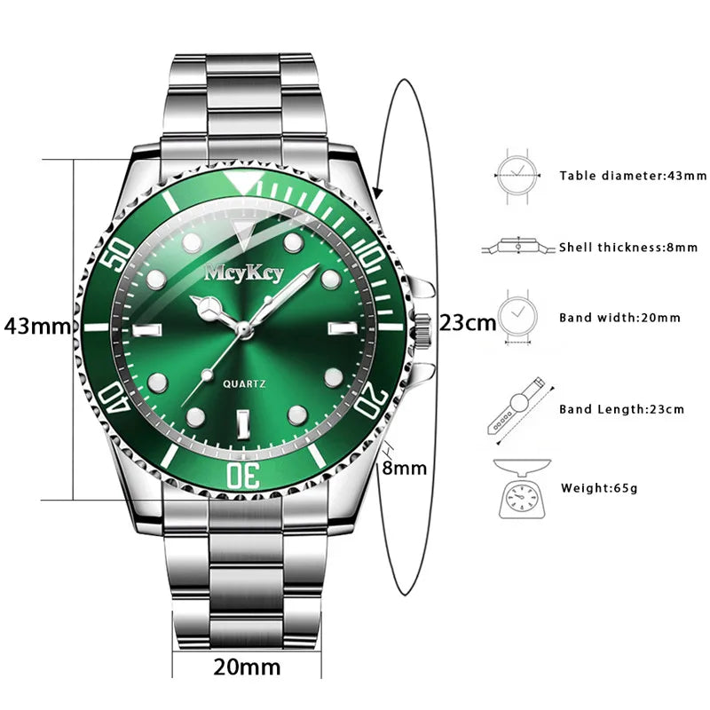 Men's Quartz Watch Large Dial Business Casual Sports Wristwatch - Multiple Colors
