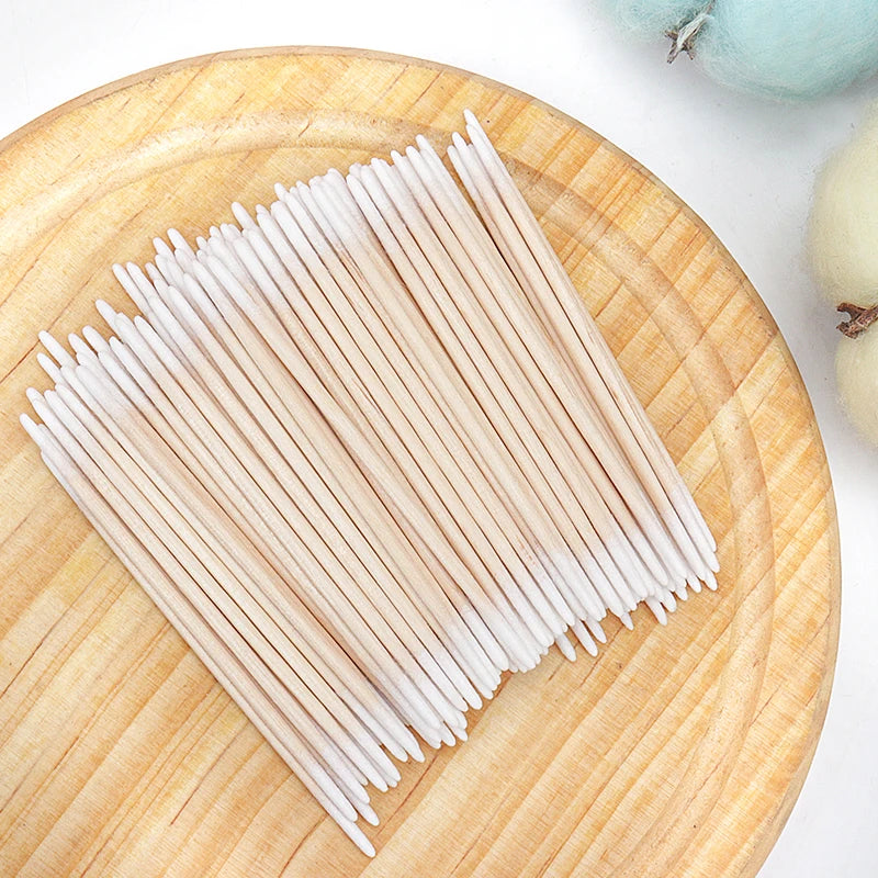 Disposable Ultra-small Cotton Swab Makeup Brushes for Eyelash Extension Removal - 100/300 Pcs