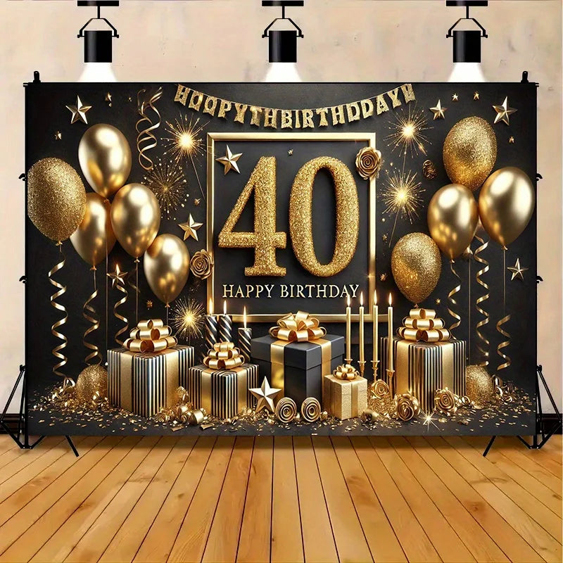 40th Birthday Party Banner for Indoor & Outdoor Events - Home & Garden Holiday Decor