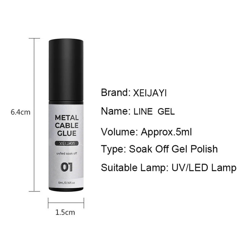 Metallic Nail Gel Polish with Mirror Effect & Brush - UV Soak Off Chrome Art Kit