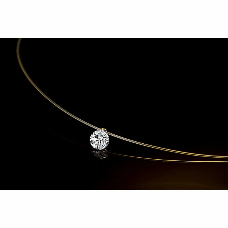 Sterling Silver Zircon Pendant Necklace for Women Short Fashion Chain