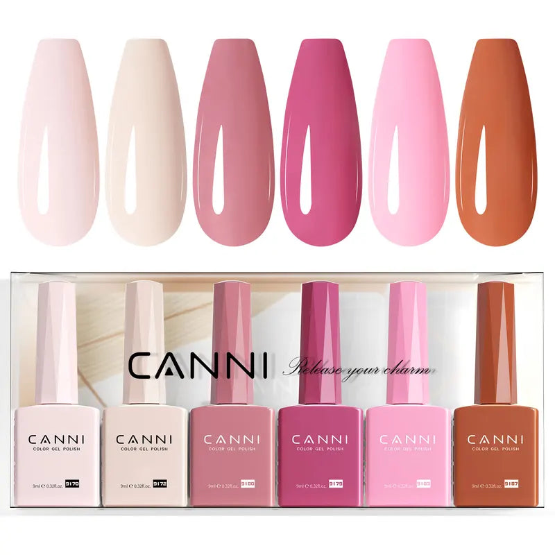 Bright Summer Neon Gel Nail Polish Set - 6 Vibrant High Pigment Colors, 9ml, Soak-Off UV/LED