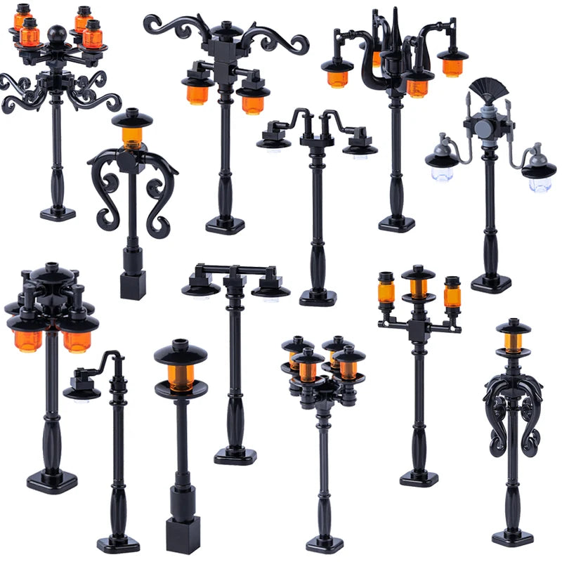 Halloween Scene Building Blocks Kit - Cemetery Tombstone, Vampire, Pumpkin, Bat, Candle Light, Toy Gift