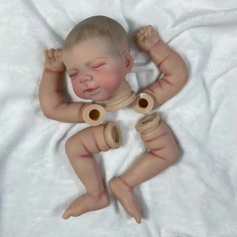18-Inch Reborn Doll Kit with Hand-Painted Hair and Cloth Body - Unassembled Baby Doll Parts