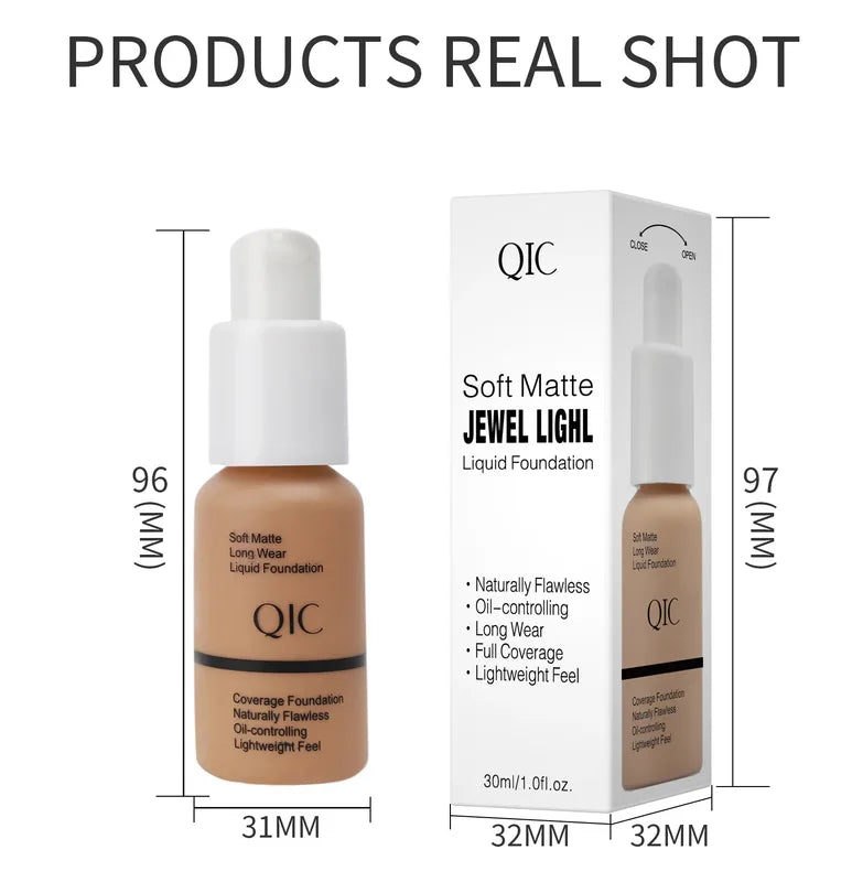 Liquid Foundation Concealer Matte Oil-Control Waterproof Long Lasting 60g - Multiple Colors