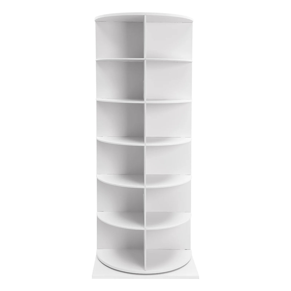 6-Tier Spinning Shoe Organizer - 360° Rotating Rack Holds 24 Pairs with Dust Cover