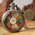 Pocket Watch Transparent Flip Roman Scale Vintage Quartz Timepiece