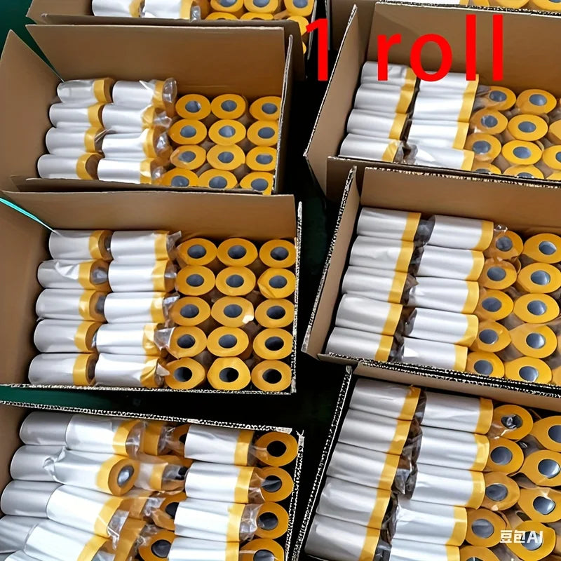 Waterproof PVC Masking Tape for Auto Painting & Home Decor - Pre-Taped Masking Film