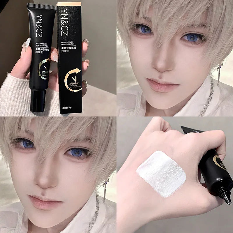 White Liquid Foundation for Halloween Cosplay Waterproof Full Coverage Face Paint