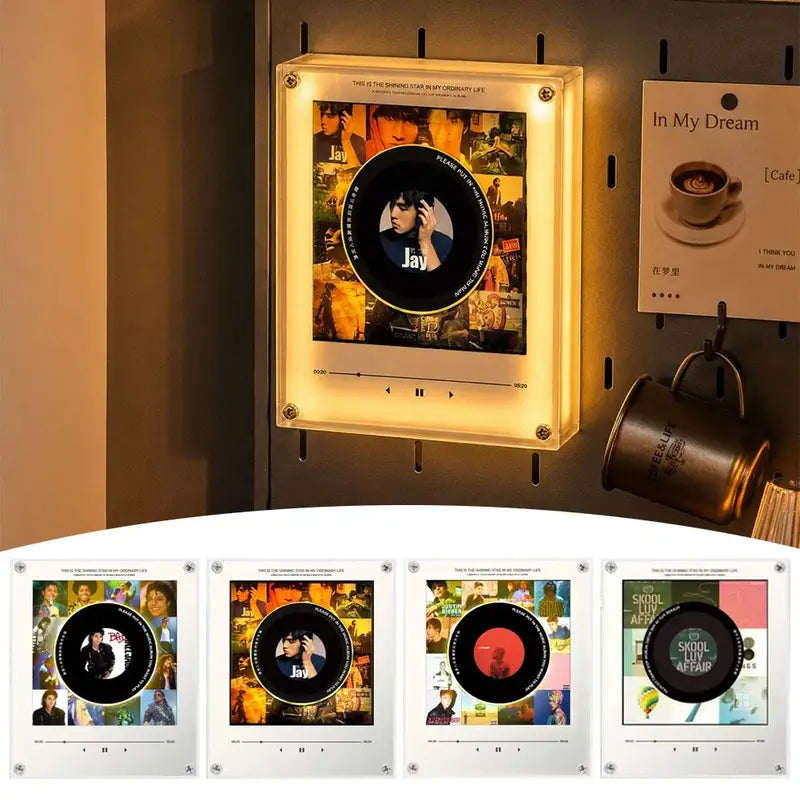 NFC Music Player Night Light with Acrylic Design - Magnetic Fridge Light & Desk Decor
