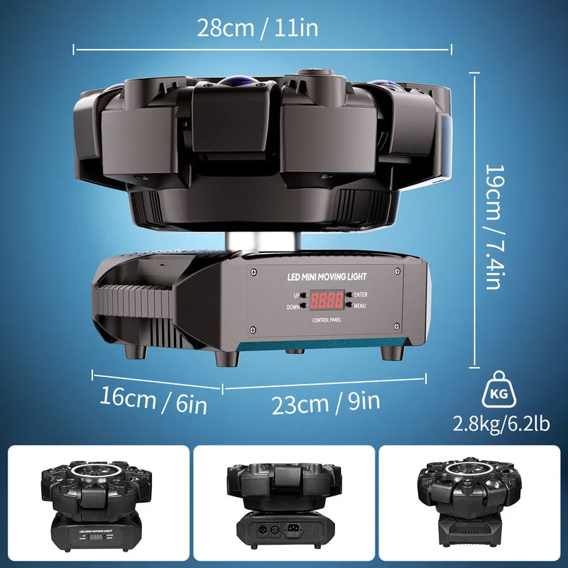 150W RGBW Moving Head Stage Light with Honeycomb Beam & Strobe Effects for DJ Parties