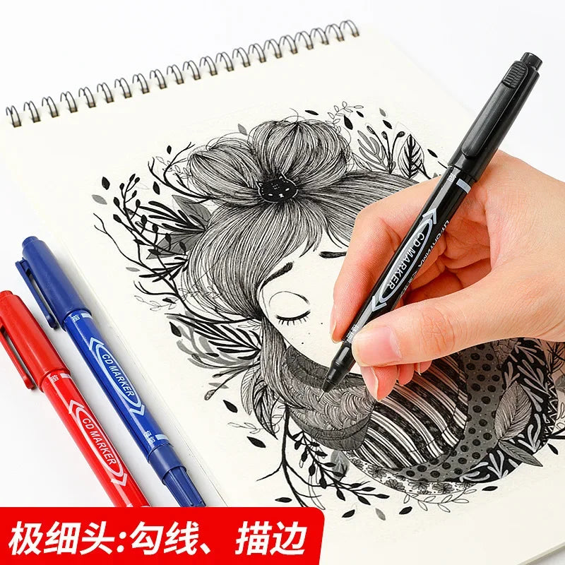 Permanent Paint Marker Pen for Plastic Wood Metal Glass - Double Tip Art Ink