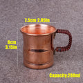 Handcrafted Copper Beer Mug with Weave Handle 400ml Moscow Water Drinkware
