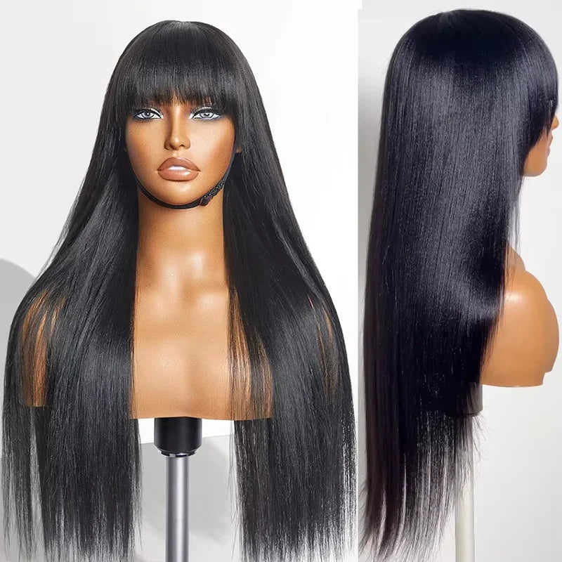 Human Hair Wig 26-30 Inch Bone Straight Brazilian HD Lace Frontal 200% Density