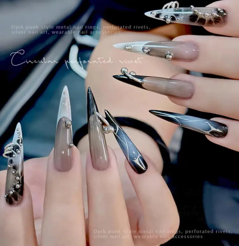30pcs Nail Art Charms Set - Punk Arrow Rivet Alloy Spike Jewelry for Nails