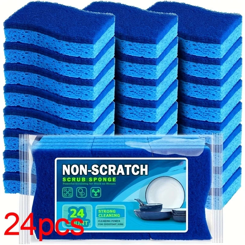 24 Quick Cleaning Sponges - Scratch-Free Dishwashing & Surface Cleaning