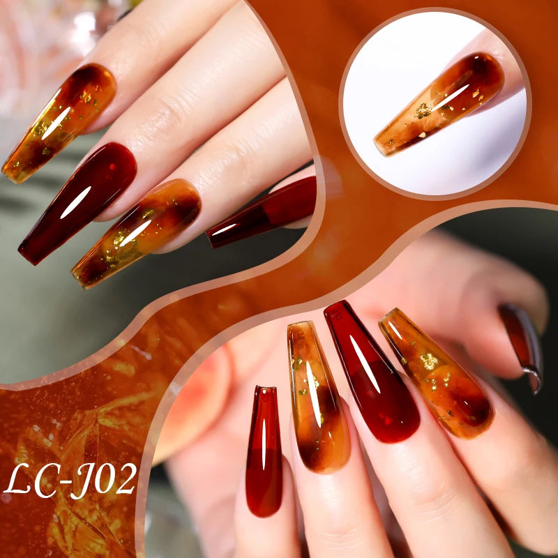 7ml Jelly Amber Gel Nail Polish - Translucent Color UV Gel for Nail Art