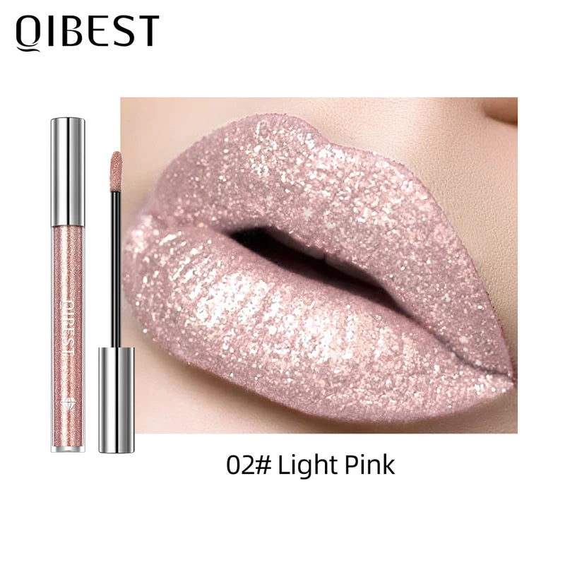 Waterproof Long Lasting Glitter Lip Gloss with Pearl Shine - Shiny Lip Makeover