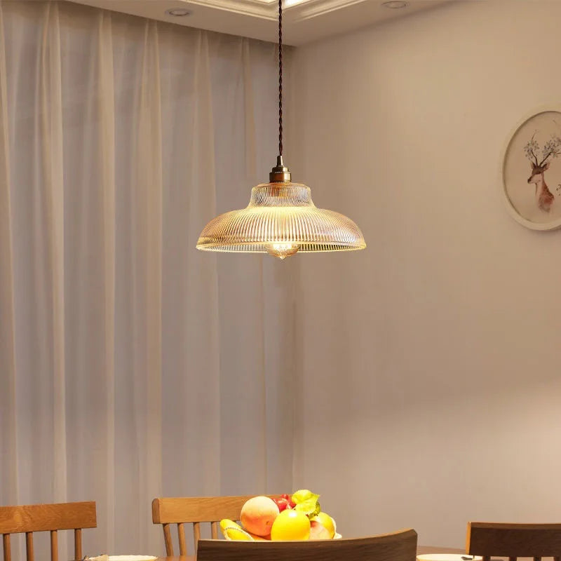 Vintage Glass Pendant Light - Indoor Hanging Lamp for Living Room & Bedroom