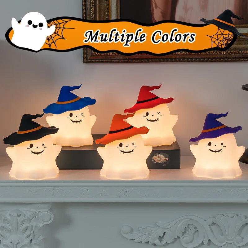 Rechargeable Kids Night Light Cartoon Desk Lamp - Halloween Cute Silicone Bedside Decor