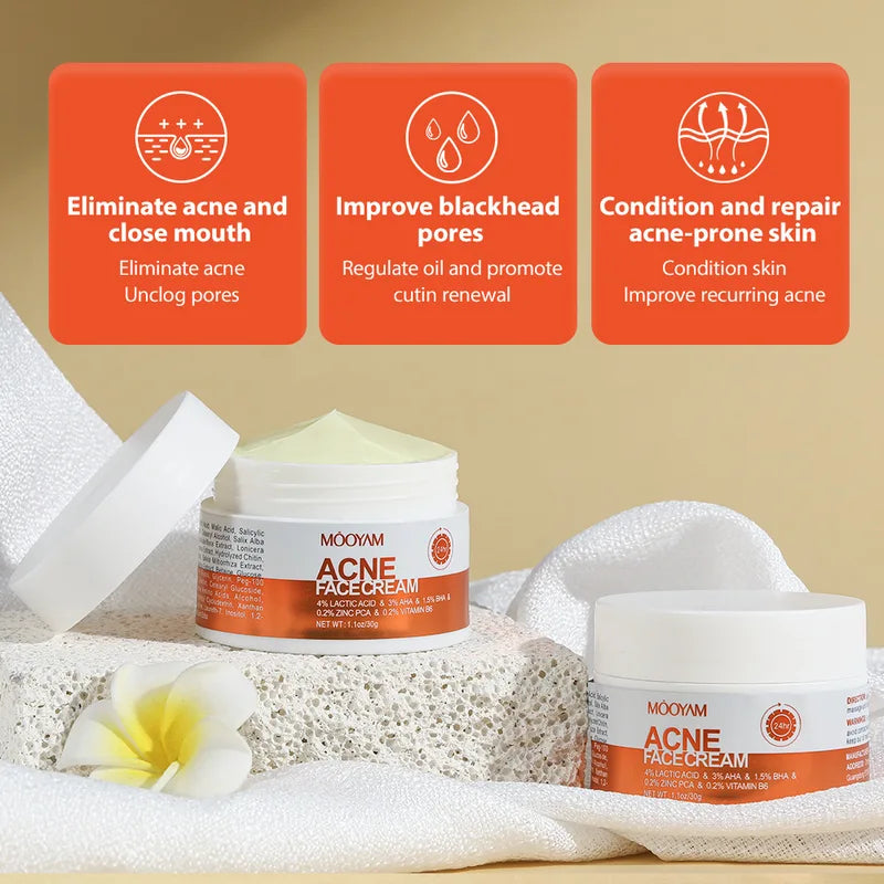 Herbal Acne Face Cream for Scar Lightening Pore Shrinking & Oil Control
