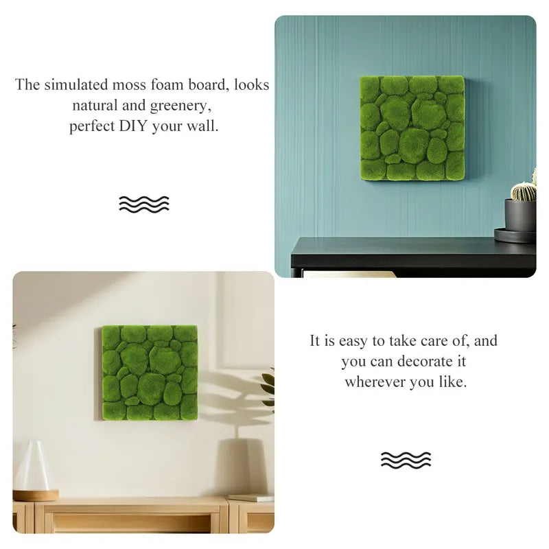 Artificial Moss Wall Panel for Home & Wedding Decor - Green, 29cm