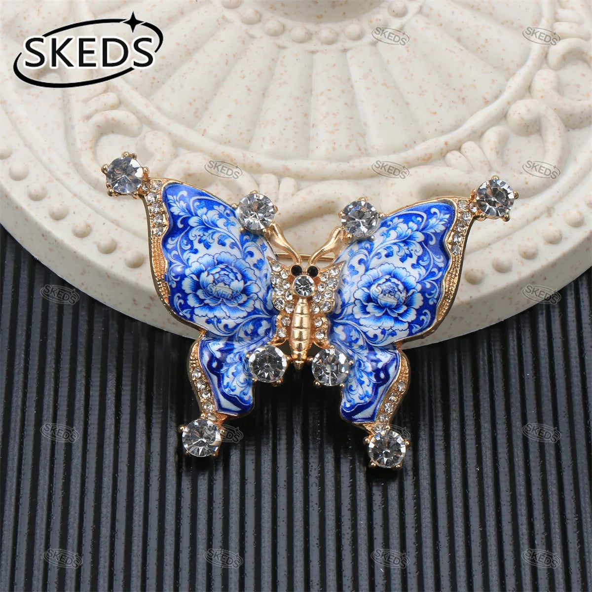 Vintage Animal Brooch Pin with Rhinestones and Crystals - Butterfly Peacock Sheep Jewelry Gift