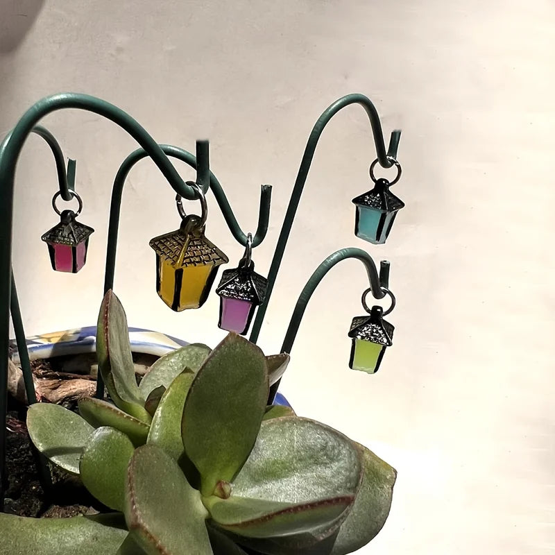 Solar-Powered Fairy Lanterns with Iron Hooks - Garden Stakes & Outdoor Decor
