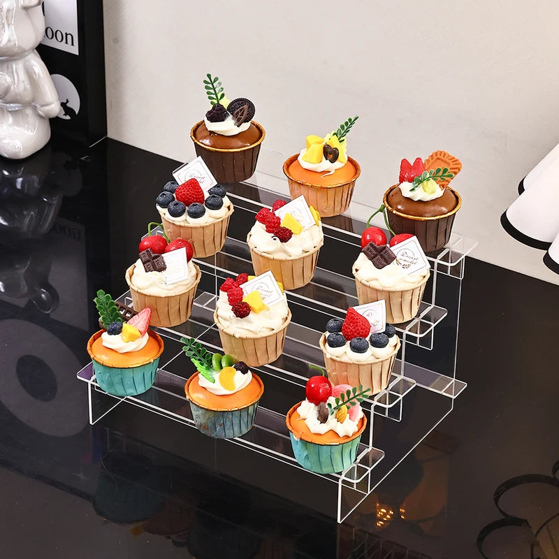 Acrylic Display Rack for Desserts Jewelry Perfumes and Cosmetics - Multi-Size Options