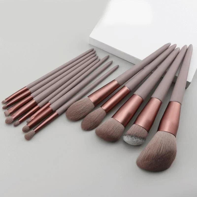 13-Piece Makeup Brush Set with Soft Synthetic Fibers for Face & Eye Makeup